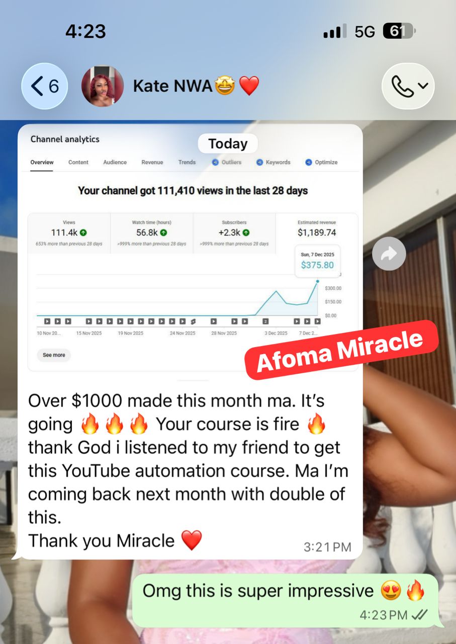 Student testimonial message